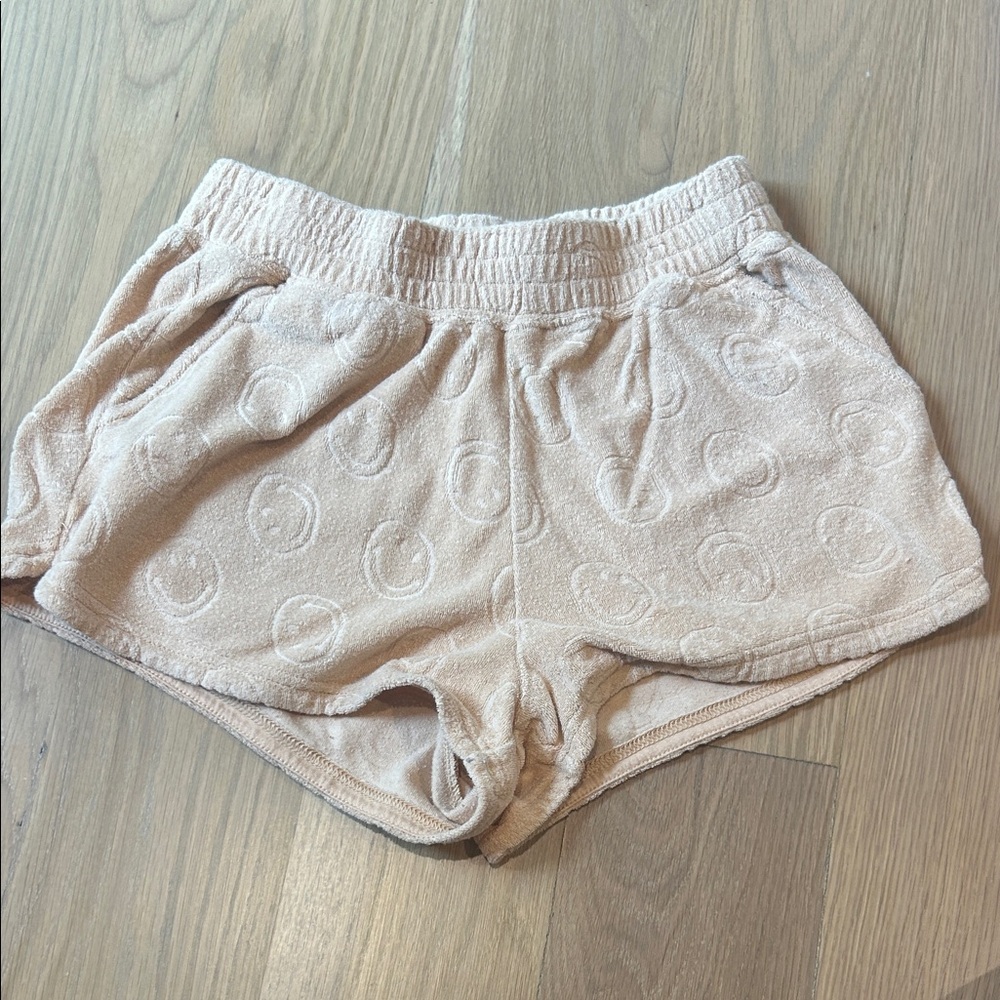 Aerie Cream Terry Cloth Pajama Shorts